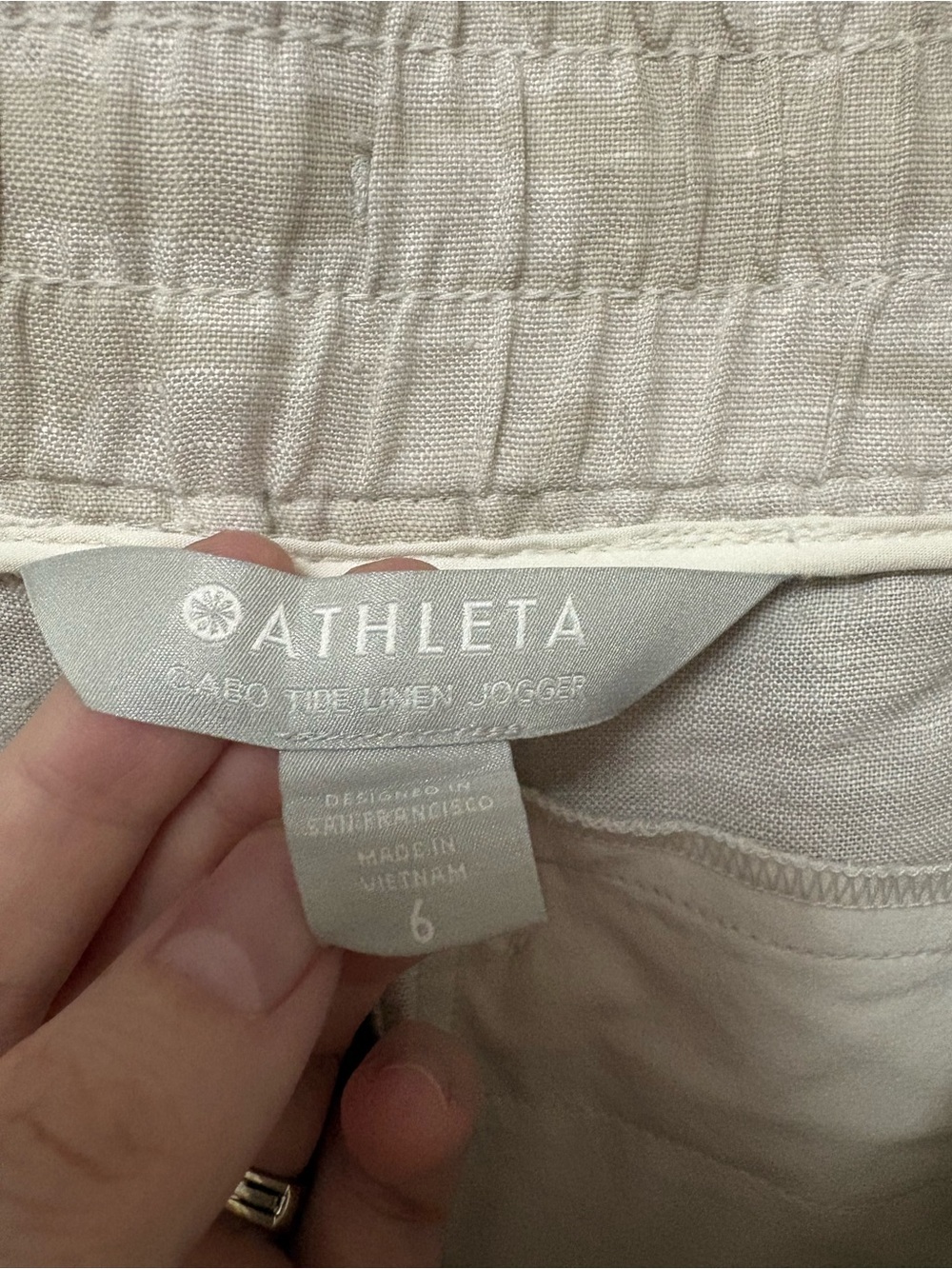 Athleta Cabo Tide Linen Jogger 100% Linen Size 6 NWT New - Picture 13 of 14